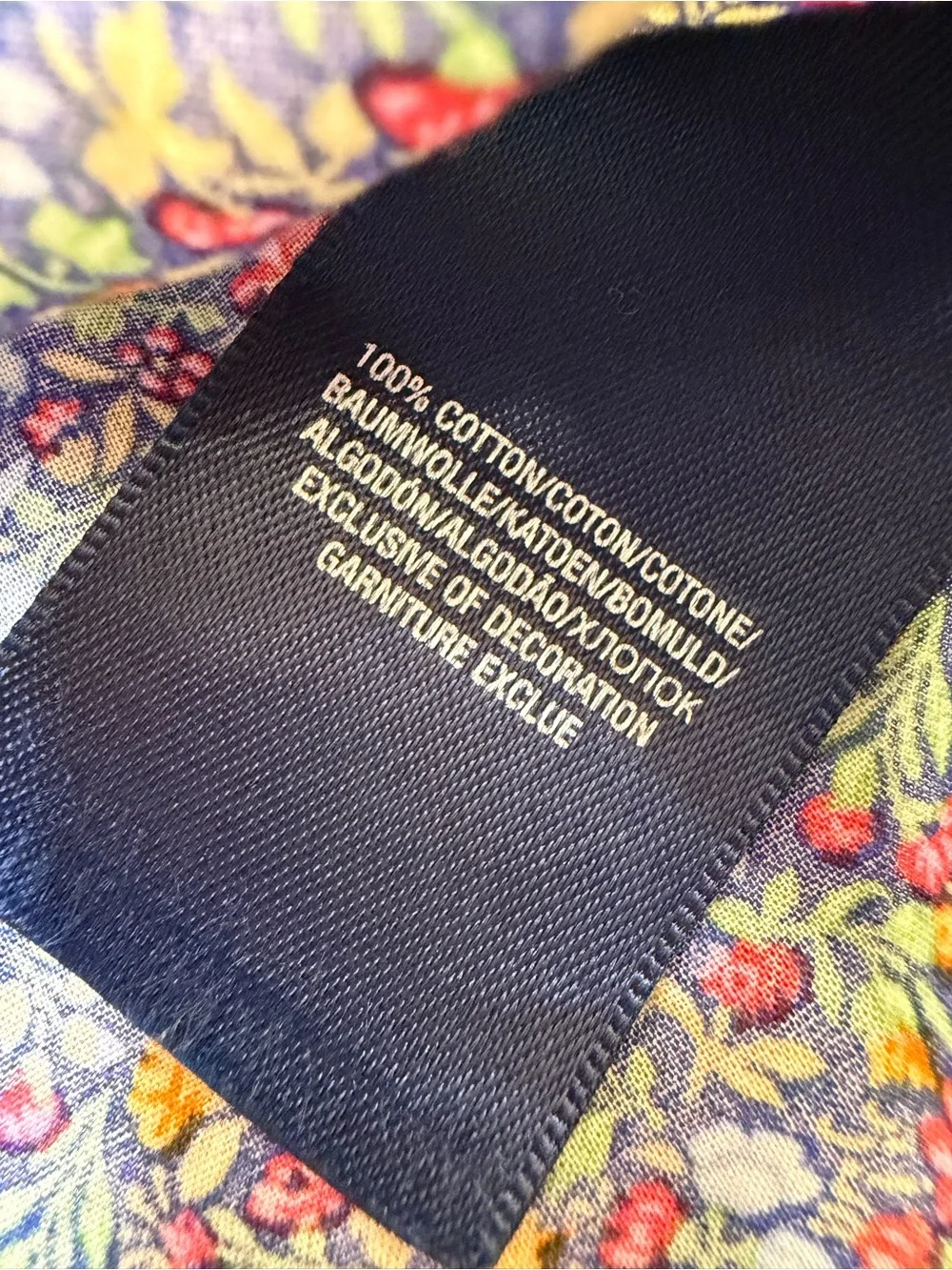 Ralph Lauren Girls 6X Floral Ruffle Button Down 100% Cotton Navy Cottagecore